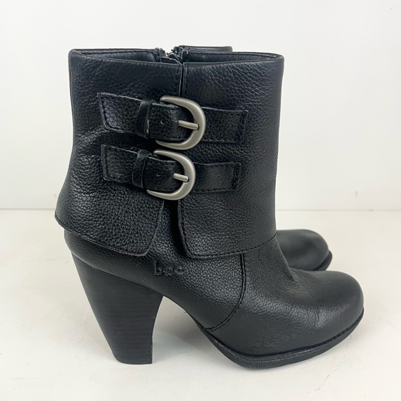 BOC Trapise Ankle Booties Boots Black Leather Side Zip Size 6 / 36.5 - Picture 1 of 16